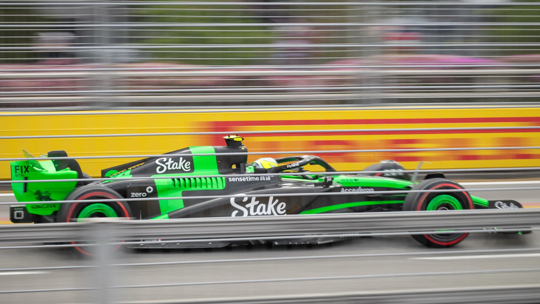A Formula 1 car on the Marina Bay Street Circuit