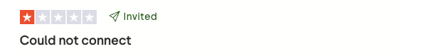 One star review, could not connect